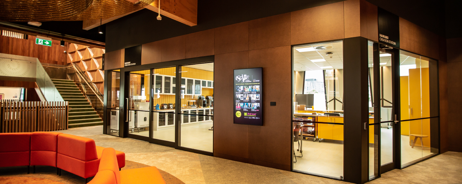 Entrance to the Hawaiki Creation Station at the library.